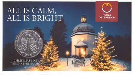 Christmas Edition 2018 Wiener Philharmoniker 1 Unze Feinsilber (999)- in Englisch