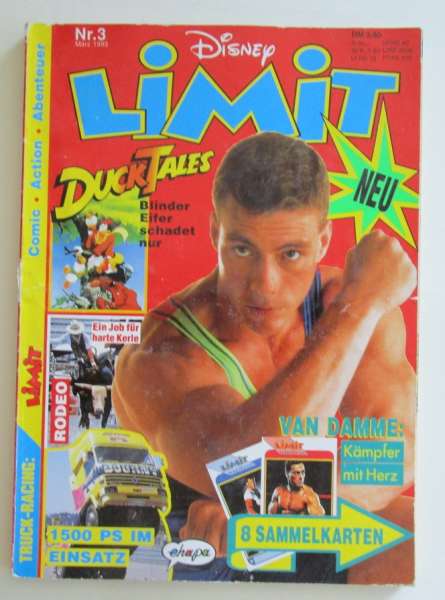 Disney Limit Nr.3 März 1993 mit 8 Sammelkarten Van Damme