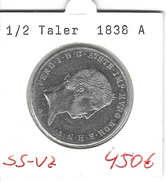 1/2Taler 1 Gulden 1838 A Silber Ferdinand
