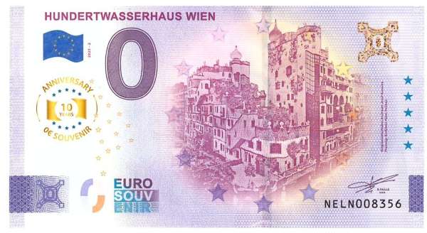 ANK.Nr. Hundertwasserhaus Wien 0 Euro Schein 2025-2-Anniversary
