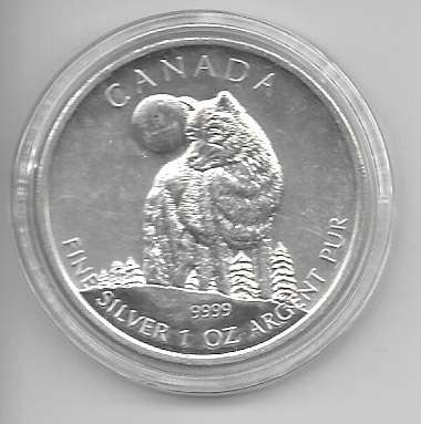 5 Dollars 2011 Timberwolf 1 Unze Silber Oz Canada
