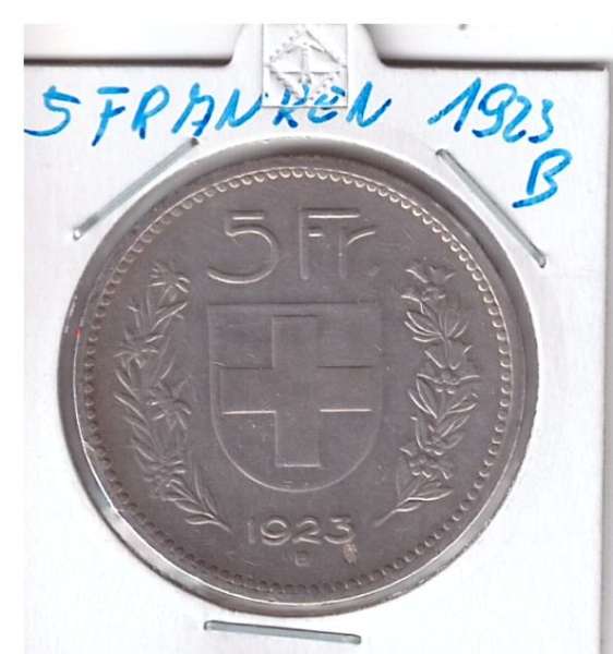 5 Franken Silber 1923 B