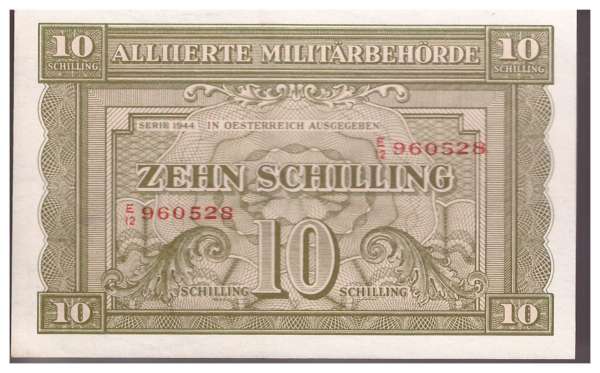 10 Schilling 1944 Ank 243a) Pick 106 Alliierte Militärbehörde E12 960528 unc.