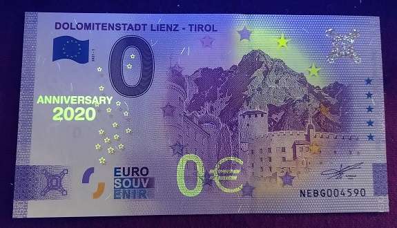 ANK.Nr.45A Dolomitenstadt Lienz Tirol Anniversary Sterne Unc.0 Euro Schein 2021-1