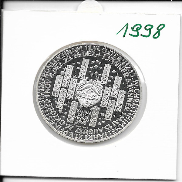 1998 Kalendermedaille Jahresregent Merkur Silber