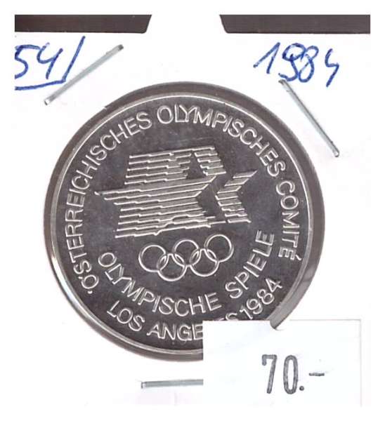 Nr. 054 Olypische Spiele Los Angeles 1984 Silber Casino Jeton 200 Schilling