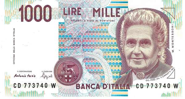 Italien- 1 000 Lire 1990 gebraucht CD 773740 W KM 114