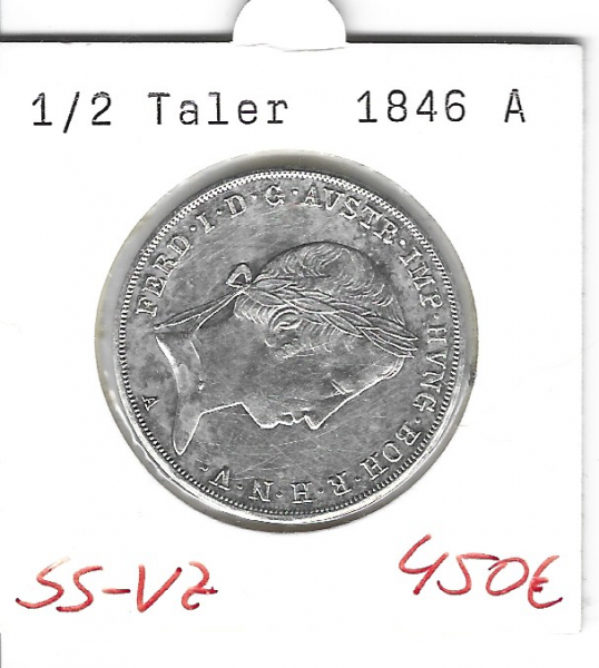 1/2Taler 1 Gulden 1846 A Silber Ferdinand
