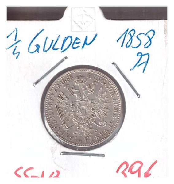1/4 Gulden 1858 A Silber Franz Joseph