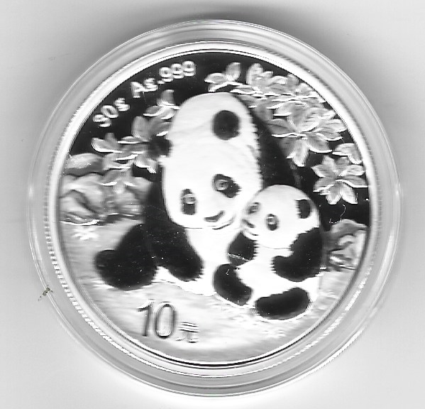 China 10 Yuan 2024 Panda 30g Silber