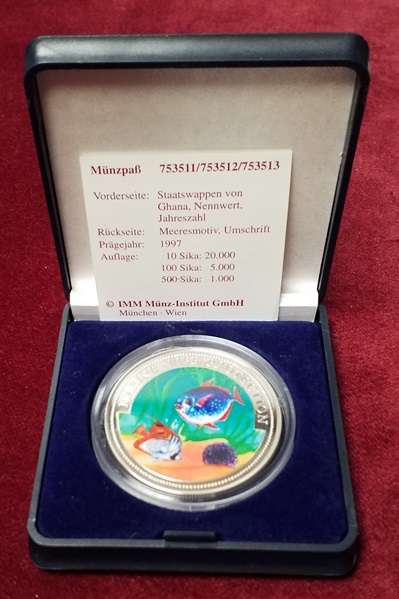 100 Sika1997 Marine Life Protection Ghana Silber nur 5000 Stück