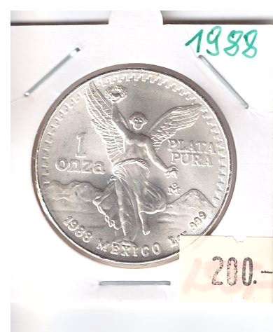 Mexiko 1988 Libertad Silbermünze 1 oz Onza Plata Pura 999