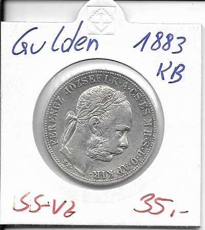 1 Gulden Forint 1883 KB Silber Franz Joseph