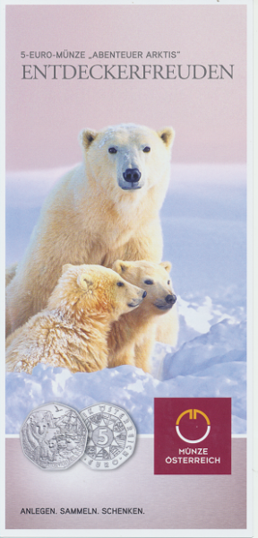 ANK Nr. 26 Flyer FOLDER ZU DER 5 EURO MÜNZE Abenteuer Arktis 2014