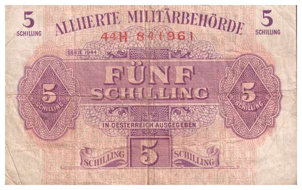 5 Schilling 1944 Ank 242 Pick 105 Alliierte Militärbehörde 44H841961