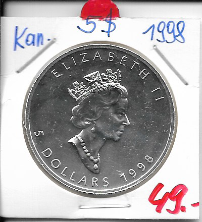 5 DOLLAR 1998 Canada Maple Leaf Silber 1 Unze