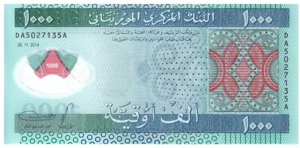 Mauretanien / Mauritania P.19 1000 Ouguiya 2014 Polymer