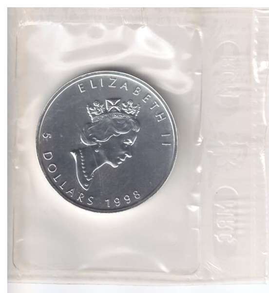 5 DOLLAR 1998 Canada Maple Leaf Silber 1 Unze