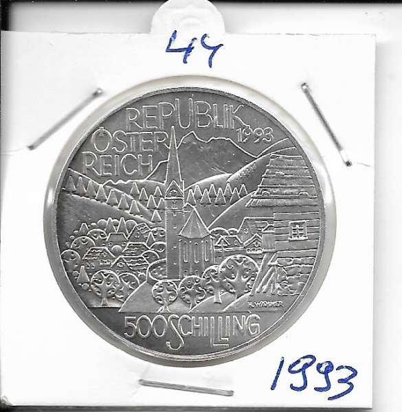 ANK Nr. 44 Alpenregion 1993 500 Schilling Silber Normal