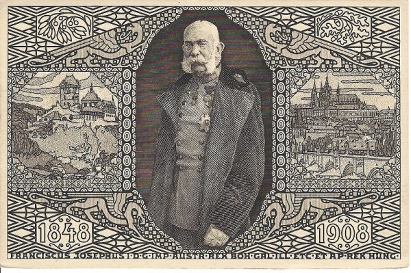 KFJ I Jubiläumsausstellung Prag 1908 Korrespondenzkarte 1848-1908