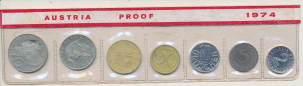 1974 Jahressatz Kursmünzensatz KMS Mintset
