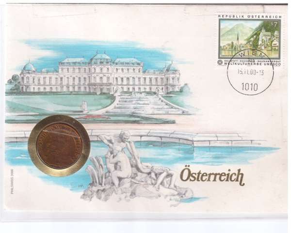 Österreich mit 20 Schilling Münze Numisbrief