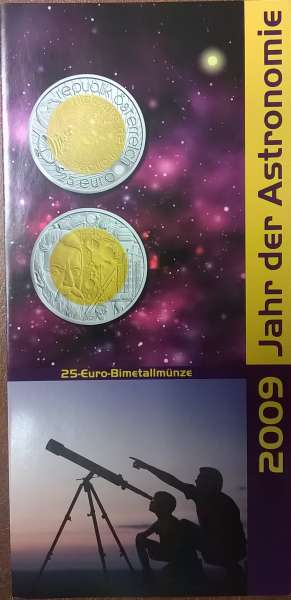 ANK Nr. 07 Flyer FOLDER ZU DER 25 EURO MÜNZE Jahr der Astronomie Niob 2009