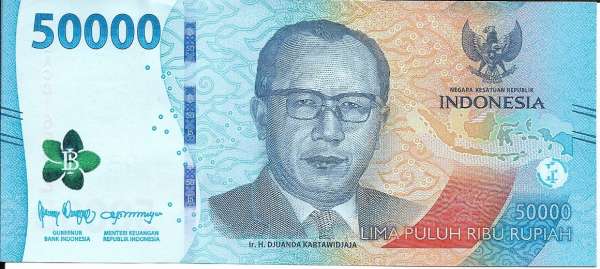 Indonesien– 50000 Rupiah (2022) , (P) Erh. UNC