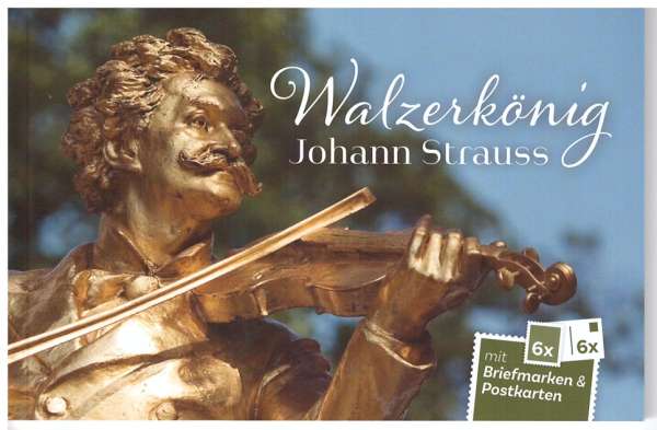 Walzerkönig Johann Strauß Briefmarken & Postkarten Heft mit 6 Marken