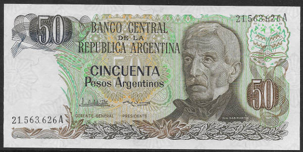 Argentinien – 50 Pesos (1983) (P.314) Erh. UNC