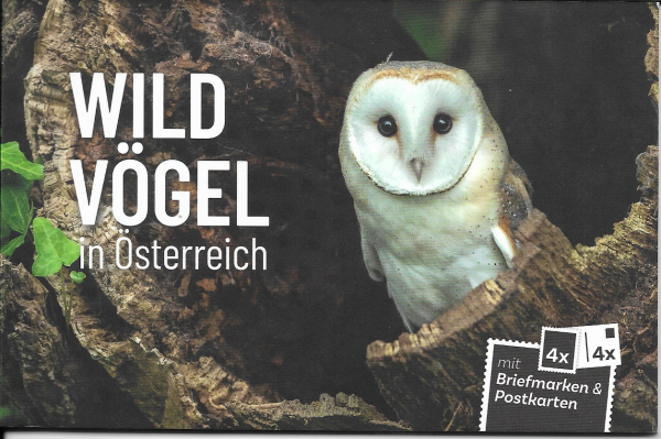 Wild Vögel in Österreich Briefmarken & Postkarten Heft mit 4 Marken