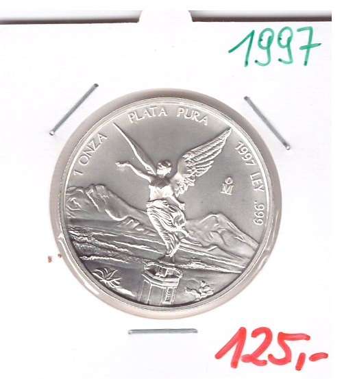 Mexiko 1997 Libertad Silbermünze 1 oz Onza Plata Pura 999