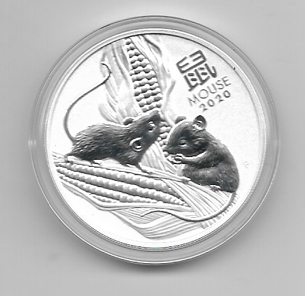 Year of the Mouse Lunar III Australien 1 Dollar 2020 31,1g Silber Unze