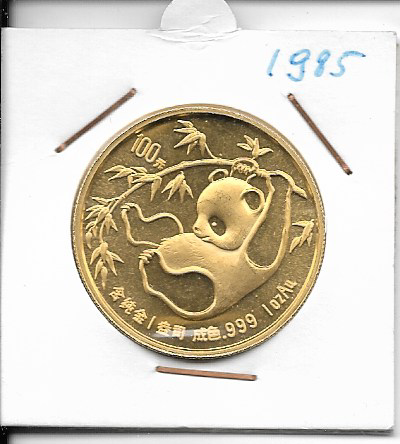 China 1985 Gold 1 oz Panda 100 Yuan