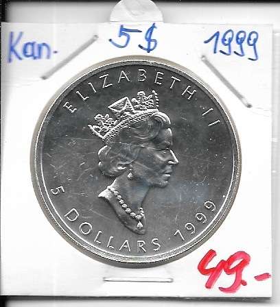 5 DOLLAR 1999 Canada Maple Leaf Silber 1 Unze
