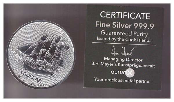 Cook Islands 1 Dollar 2026 Bounty 1 Once OZ