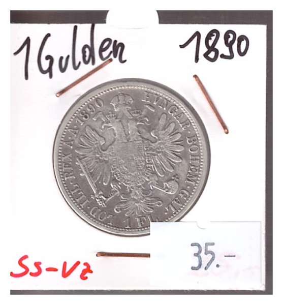 1 Gulden Fl 1890 Silber Franz Joseph I