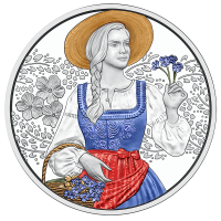 10 Euro  2025 Aufdirndln Leinen Silber PP Ank. Nr.- 10 Euro  2025 Aufdirndln Leinen Silber PP Ank. Nr.-