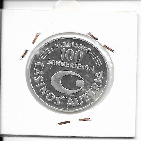 Nr. 101 Wiener Opernball 1990 Casinos Austria Silber Casino Jeton 100 Schilling