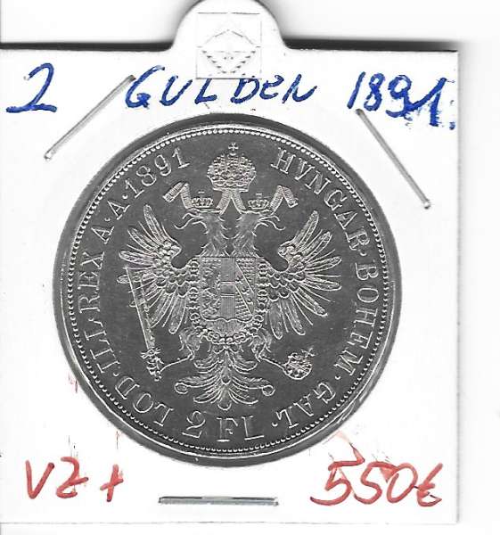 2 Gulden 1891 Silber Franz Joseph I