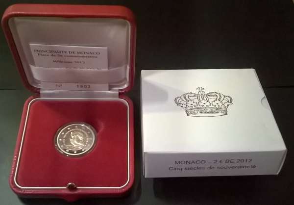 2 Euro Monaco 2012 Lucin im Etui PP