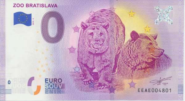 Slowakei Zoo Bratislava Unc 0 Euro Schein 2019-2