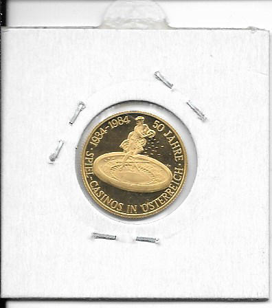 Nr. 048 1000 Schilling 50 Jahre Casinos Austria Gold Casino Jeton1984