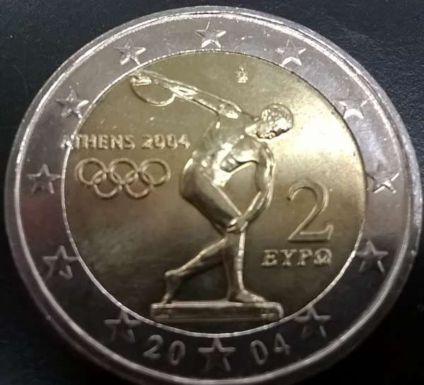 2 Euro Griechenland 2004 Olympiade Athen