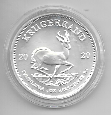 Krügerrand 2020 Südafrika 1 Rand Silbermünze 1 Oz Silber Bullion Anlagemünze