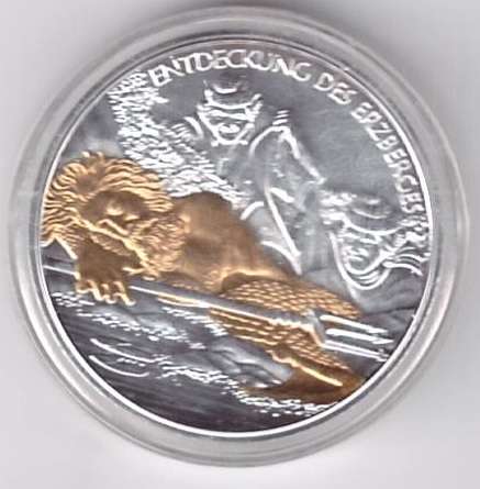 10 Euro 2010 Erzberg in der Steiermark ANK Nr. 17 Teilvergoldet Silber Premiumausgabe