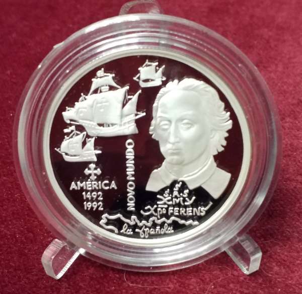 200 Escudos Portugal 1492-1992 Entdeckung Amerikas Silber PP
