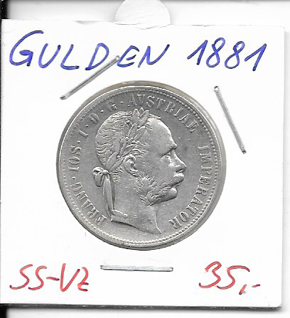 1 Gulden Fl 1881 Silber Franz Joseph I