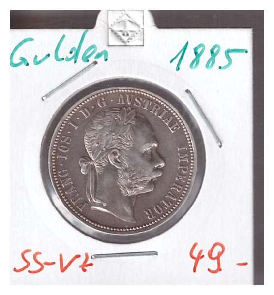 1 Gulden Fl 1885 Silber Franz Joseph I