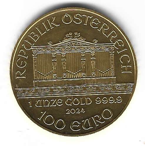 2024 Philharmoniker 1unze 100 Euro 31,1 Gramm